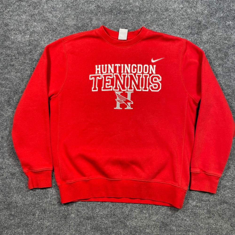 Nike Huntingdon Tennis Crewneck Sweatshirt Red Mens Medium CJ1614-657